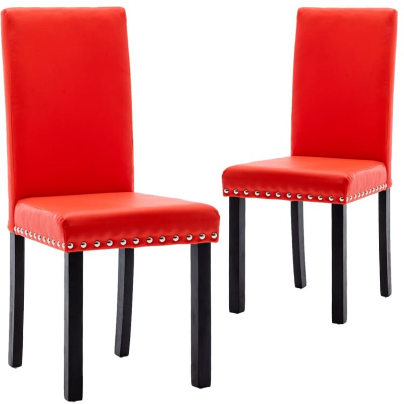

vidaXL Sillas de comedor PVC color capuchino 2 unidades - Marrón