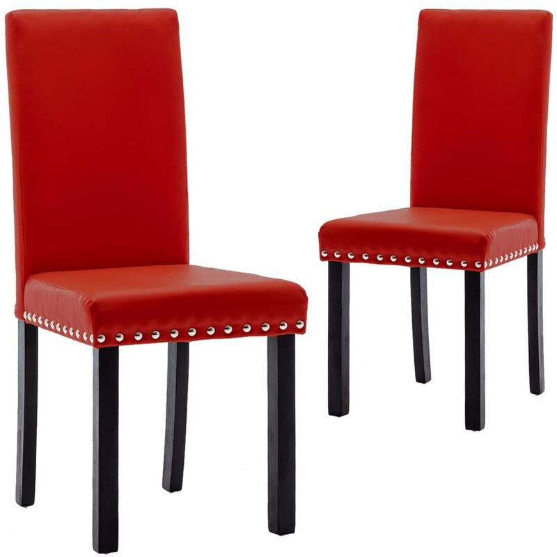 

vidaXL Sillas de comedor PVC vino tinto 2 unidades - Rojo