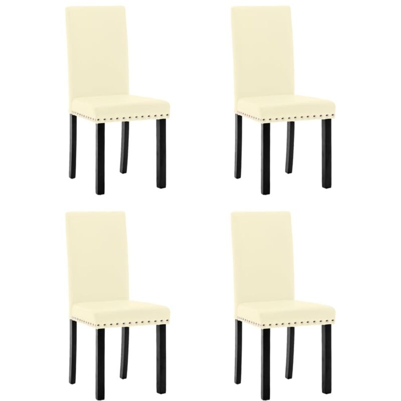 

vidaXL Sillas de comedor PVC color crema 4 unidades - Crema