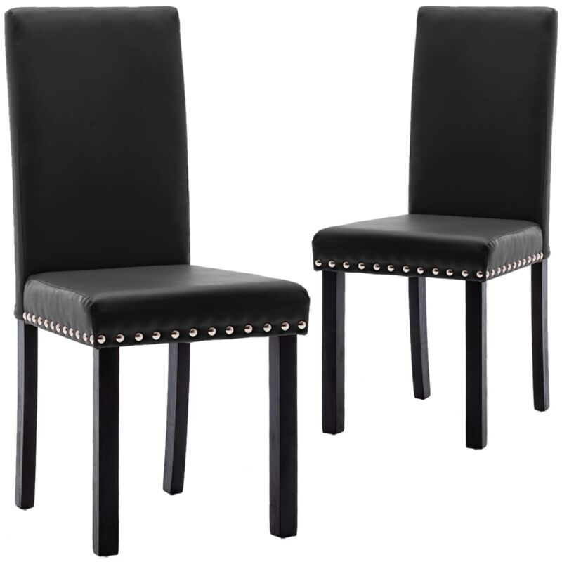 

vidaXL Sillas de comedor PVC negra 2 unidades - Negro