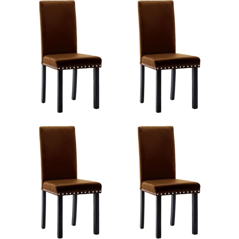 

vidaXL Sillas de comedor PVC marrón 4 unidades - Marrón