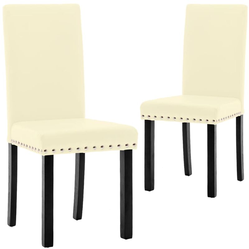 

vidaXL Sillas de comedor PVC color crema 2 unidades - Crema