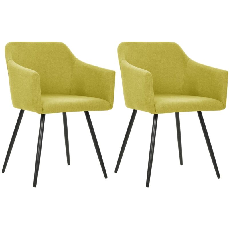 

vidaXL Sillas de Comedor 2 Unidades de Tela Verde - Verde