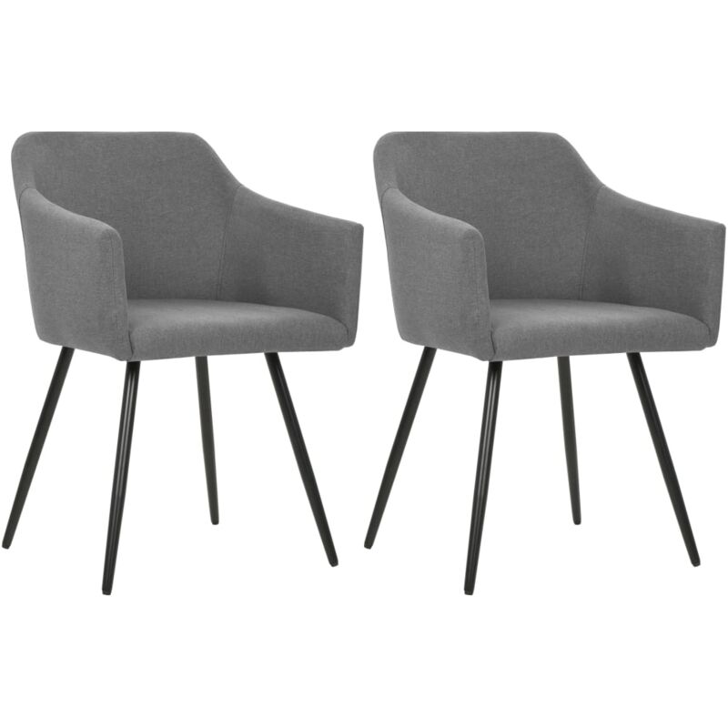 

vidaXL Sillas de Comedor 2 Unidades de Tela Gris Claro - Gris