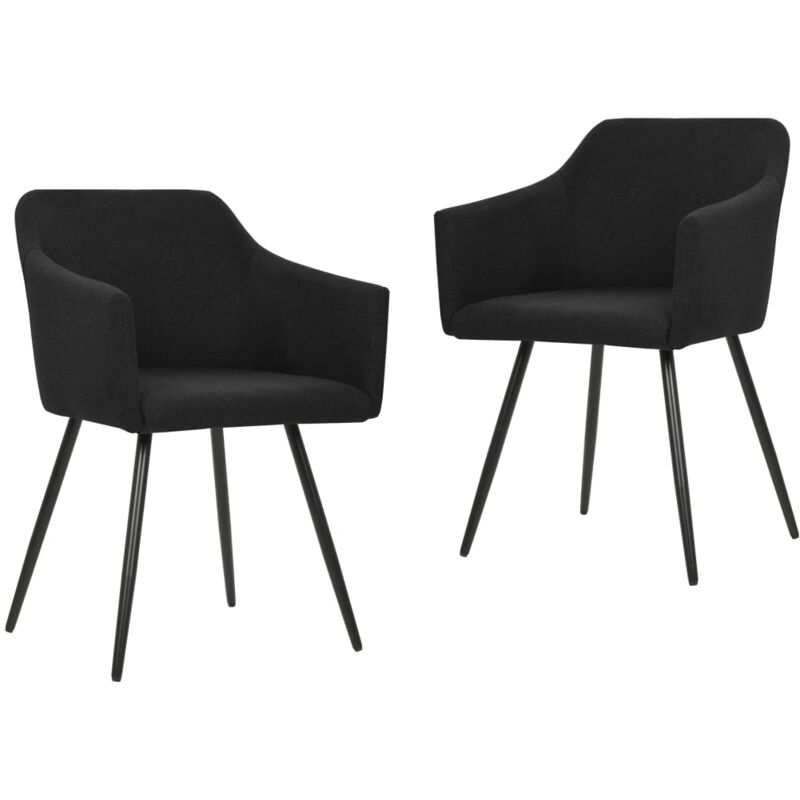 

vidaXL Sillas de Comedor 2 Unidades de Tela Negras - Negro