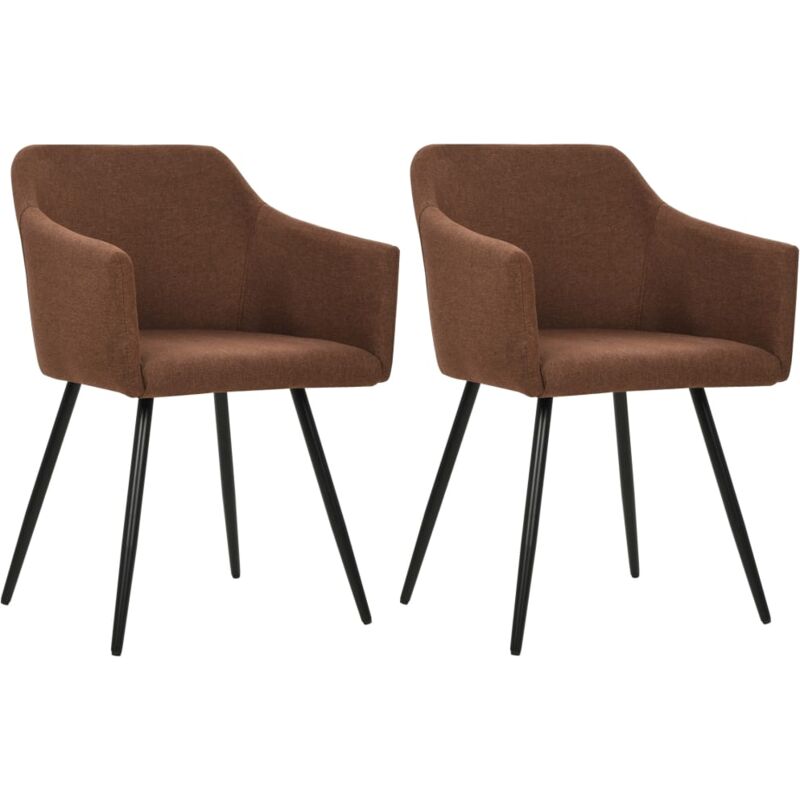 

vidaXL Sillas de Comedor 2 Unidades de Tela Marrón - Marrón
