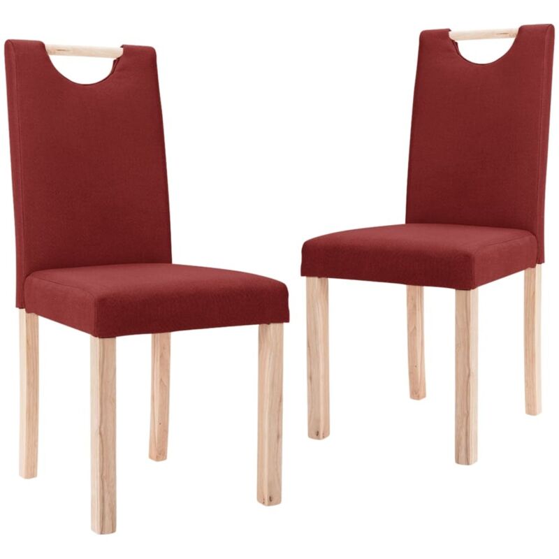 

vidaXL Sillas de comedor 2 unidades de tela rojo vino tinto - Rojo