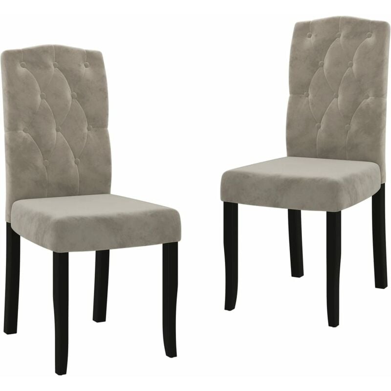 

vidaXL Sillas de comedor 2 unidades de terciopelo gris claro - Gris