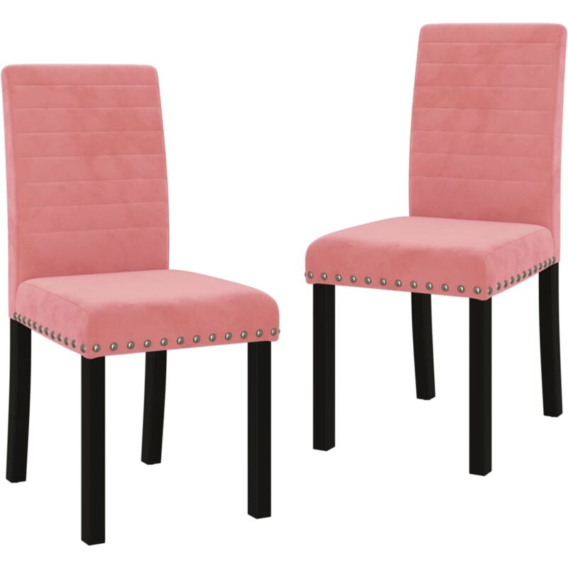 

vidaXL Sillas de comedor 2 unidades de terciopelo rosa - Rosa