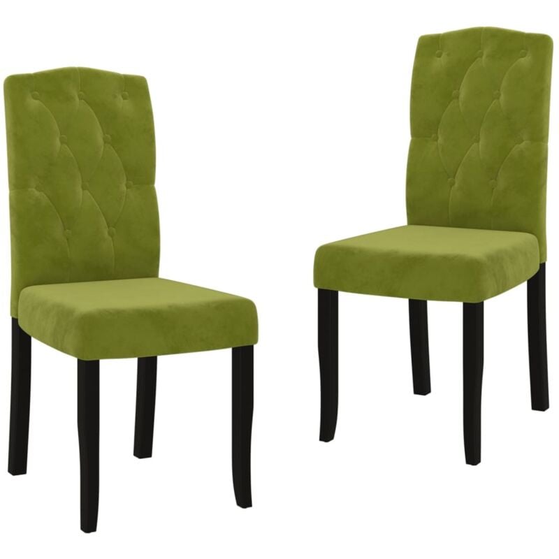 

vidaXL Sillas de comedor 2 unidades de terciopelo verde claro - Verde
