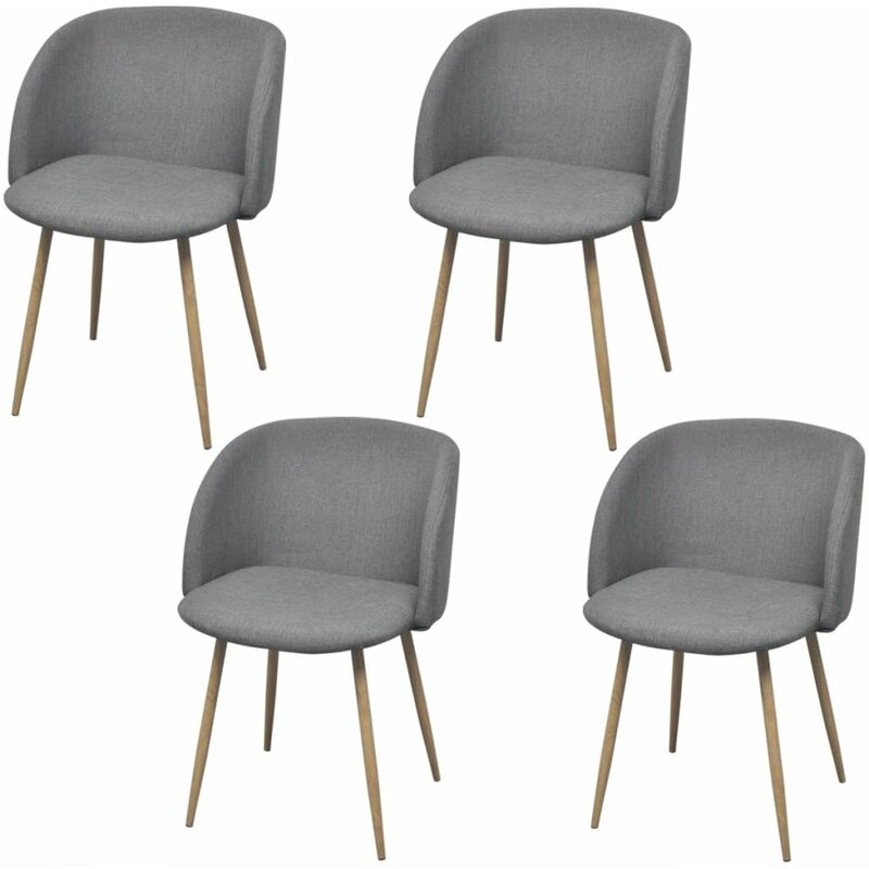

Sillas de Comedor Tela Gris Claro 4 Unidades - Gris - Vidaxl