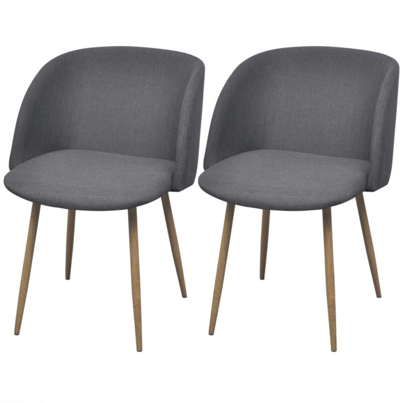 

vidaXL Sillas de Comedor Tela Gris Oscuro 2 Unidades - Gris