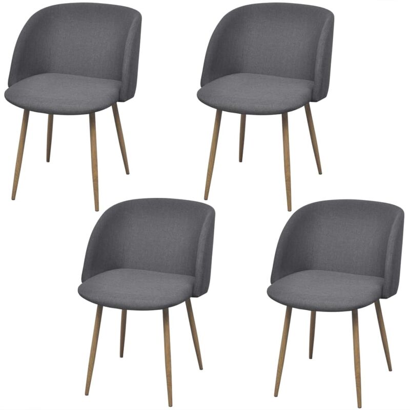

vidaXL Sillas de Comedor Tela Gris Oscuro 4 Unidades - Gris