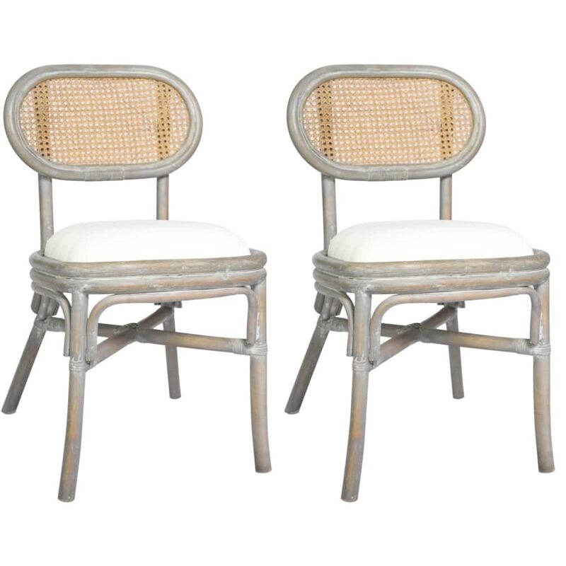 

vidaXL Sillas de comedor 2 unidades lino gris - Gris