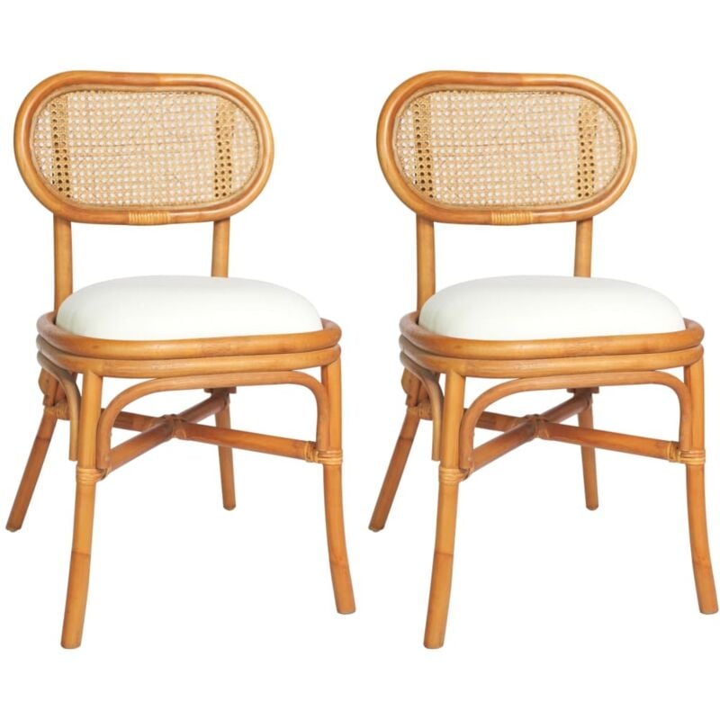 

vidaXL Sillas de comedor 2 unidades lino marrón claro - Marrón