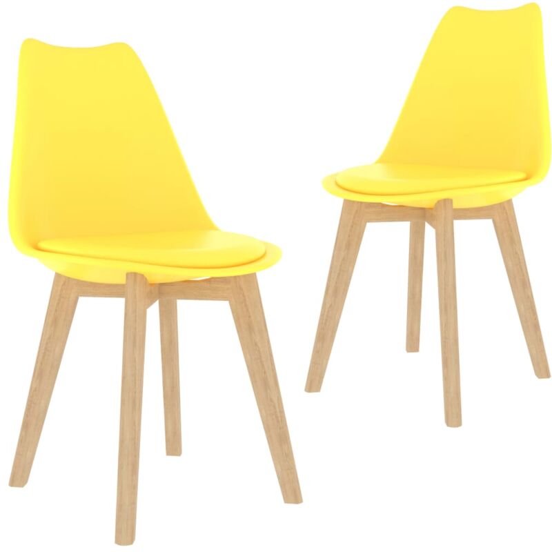 

vidaXL Sillas de Comedor Plástico 2 Unidades Amarillo - Amarillo