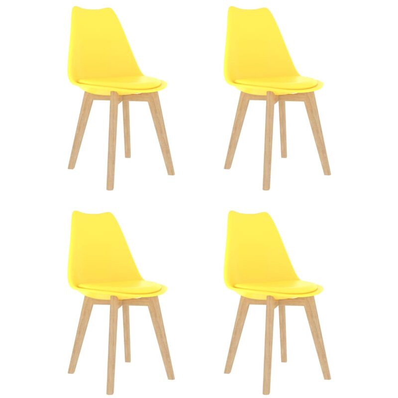 

vidaXL Sillas de Comedor Plástico 4 Unidades Amarillo - Amarillo