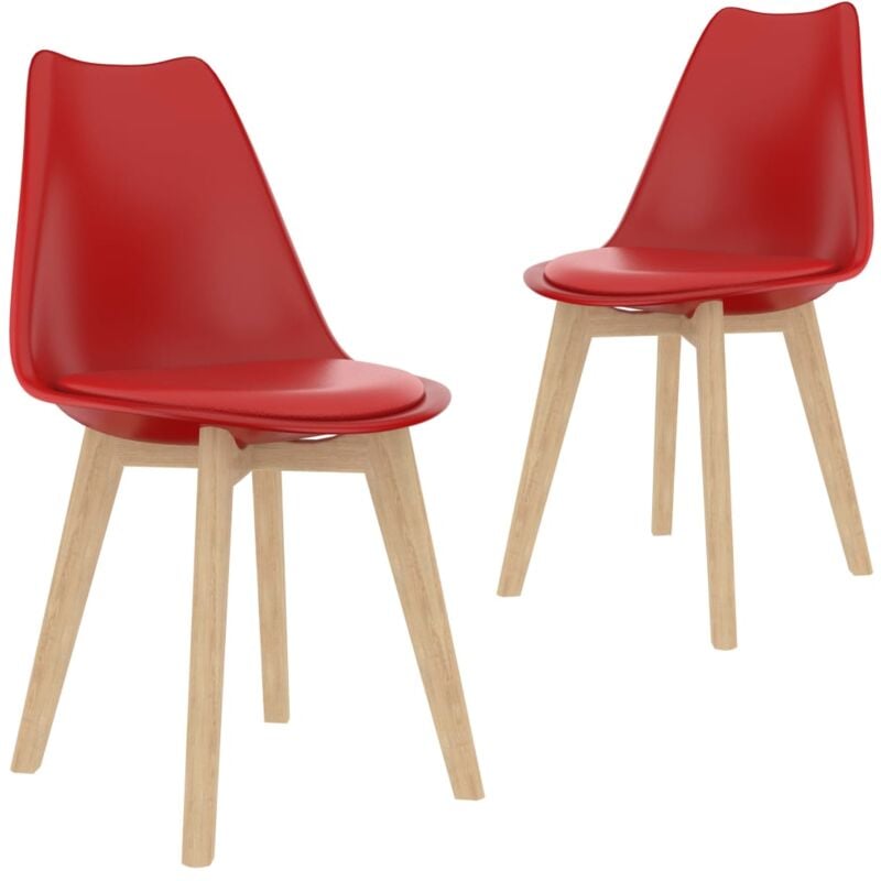 

vidaXL Sillas de Comedor Plástico 2 Unidades Rojo - Rojo