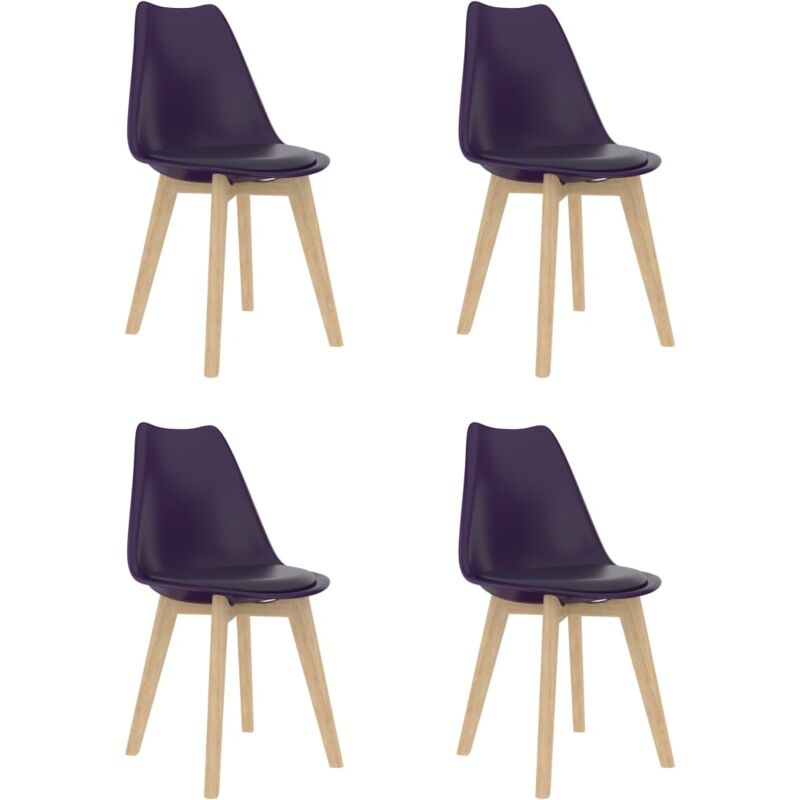 

vidaXL Sillas de Comedor Plástico 4 Unidades Lila - Púrpura