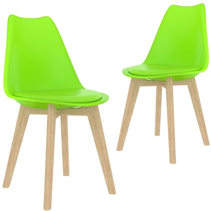 

vidaXL Sillas de Comedor Plástico 2 Unidades Verde - Verde