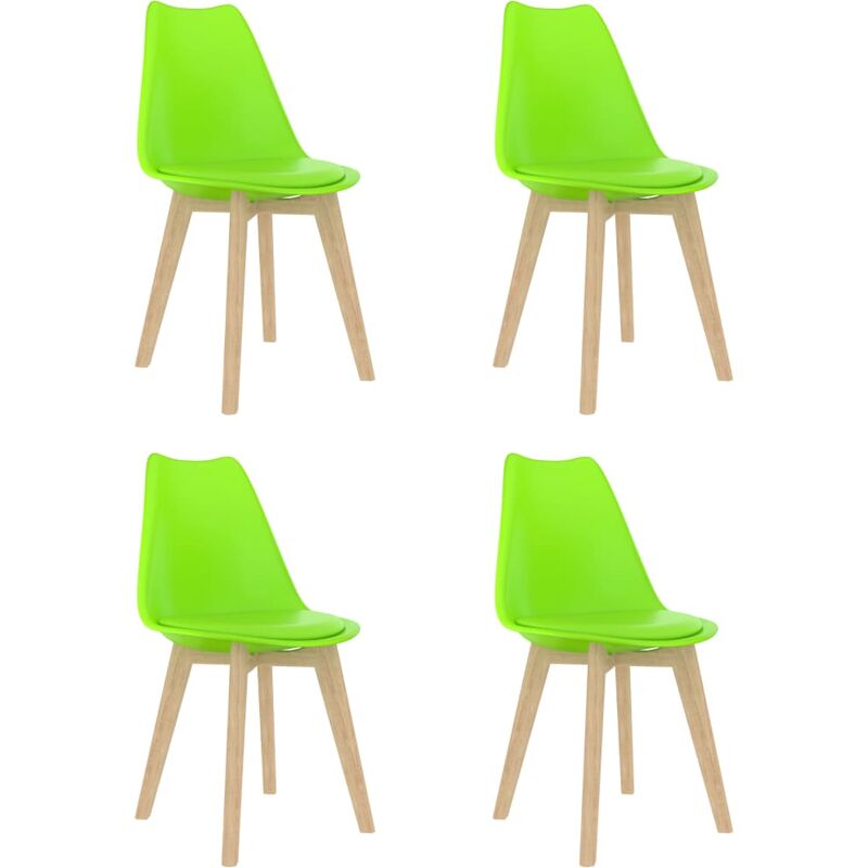 

vidaXL Sillas de Comedor Plástico 4 Unidades Verde - Verde