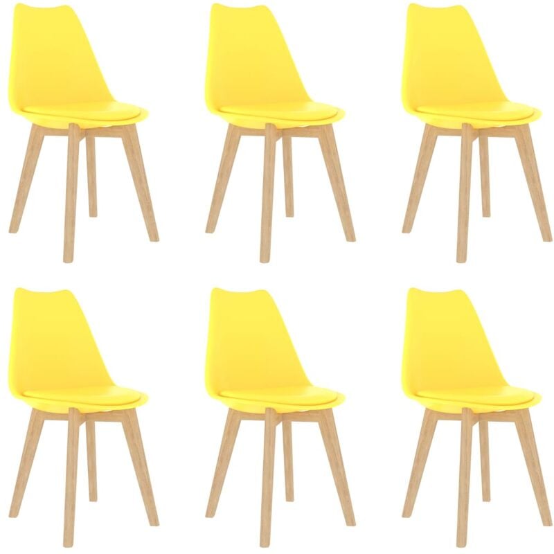 

vidaXL Sillas de Comedor Plástico 6 Unidades Amarillo - Amarillo