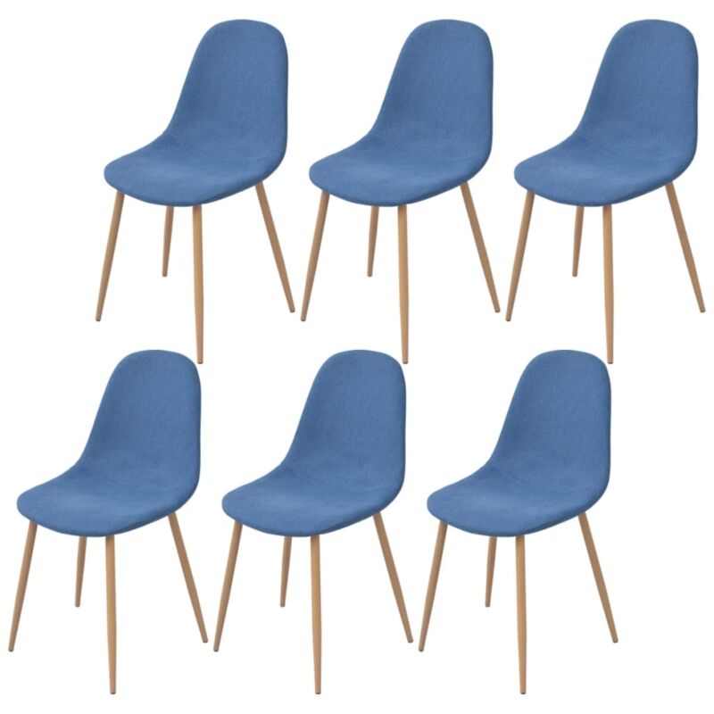 

vidaXL Sillas de Comedor Tela 6 Unidades Azul - Azul