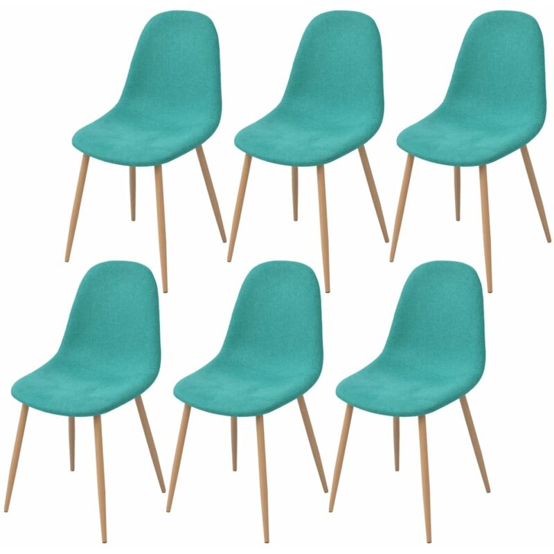 

vidaXL Sillas de Comedor Tela 6 Unidades Verde - Verde