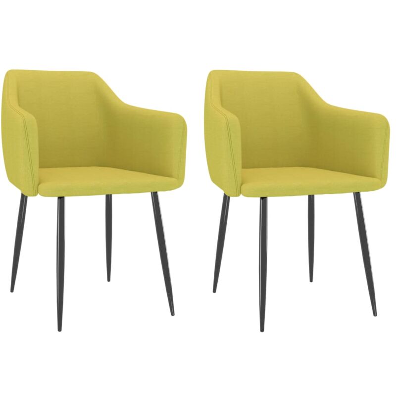 

vidaXL Sillas de comedor tela 2 unidades verde - Verde