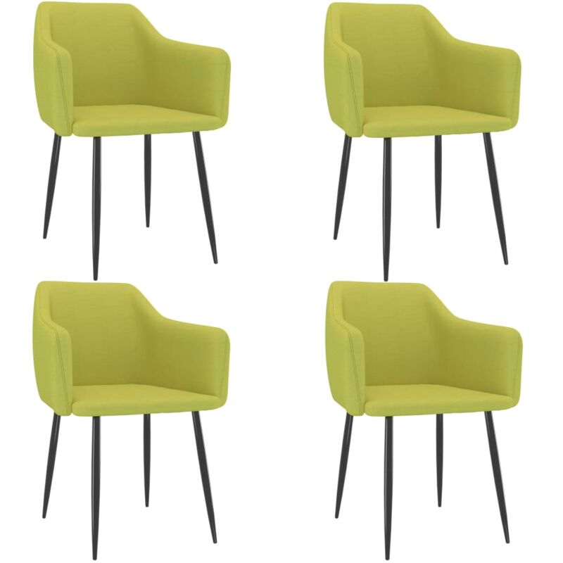 

vidaXL Sillas de comedor tela 4 unidades verde - Verde