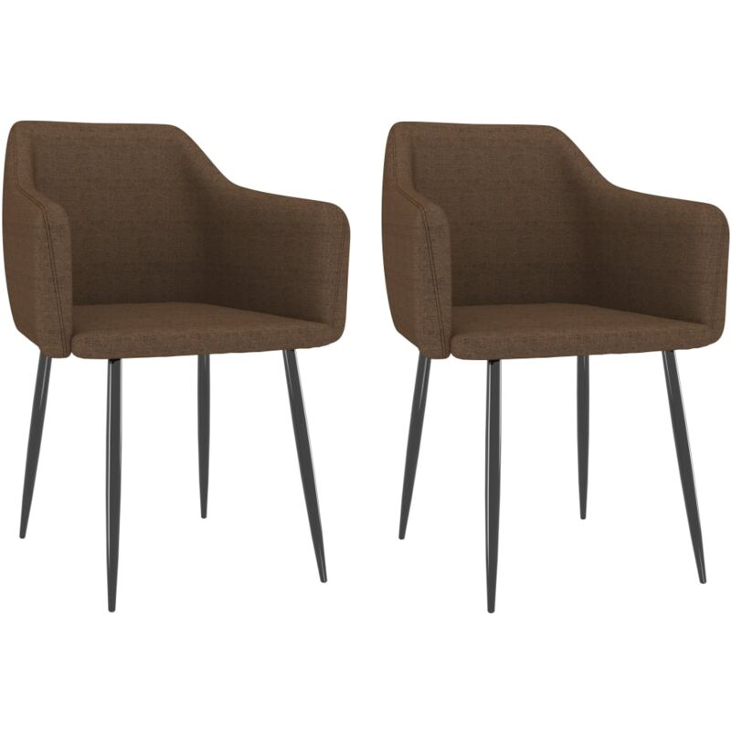 

vidaXL Sillas de comedor tela 2 unidades marrón - Marrón
