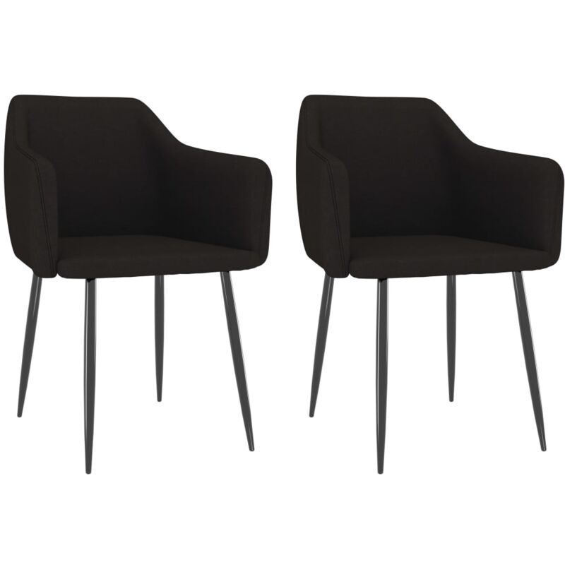 

vidaXL Sillas de comedor tela 2 unidades negras - Negro