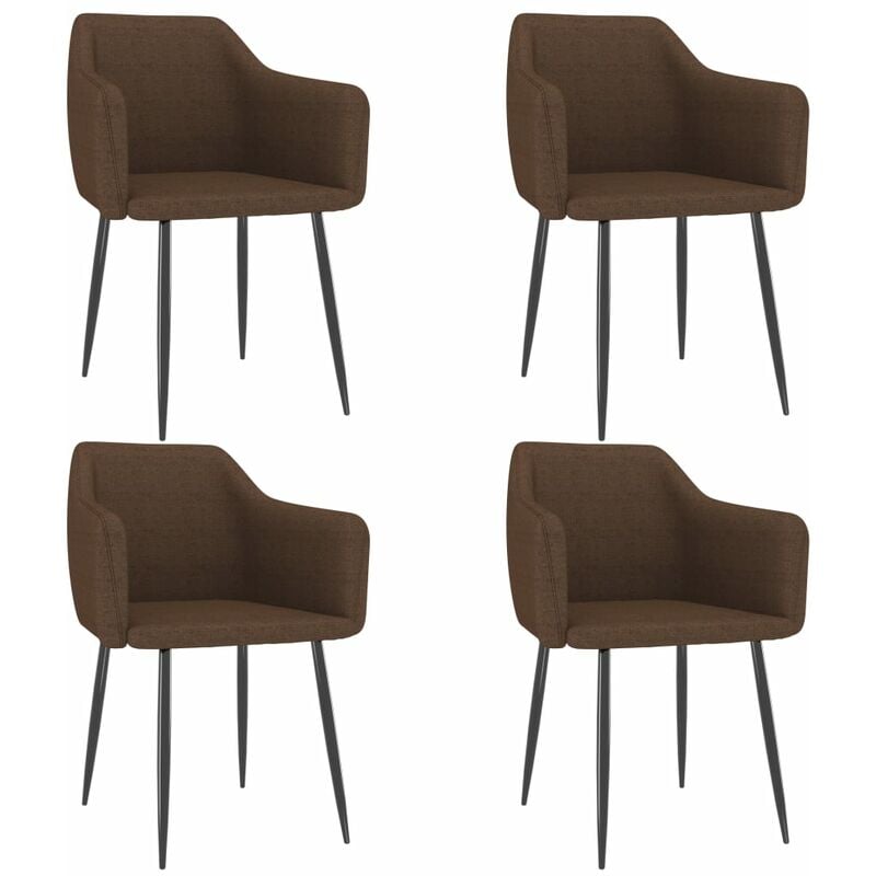 

vidaXL Sillas de comedor tela 4 unidades marrón - Marrón
