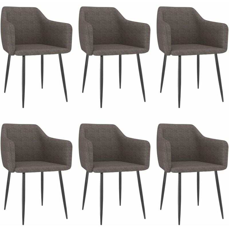 

vidaXL Sillas de comedor tela 6 unidades gris taupe - Gris Topo