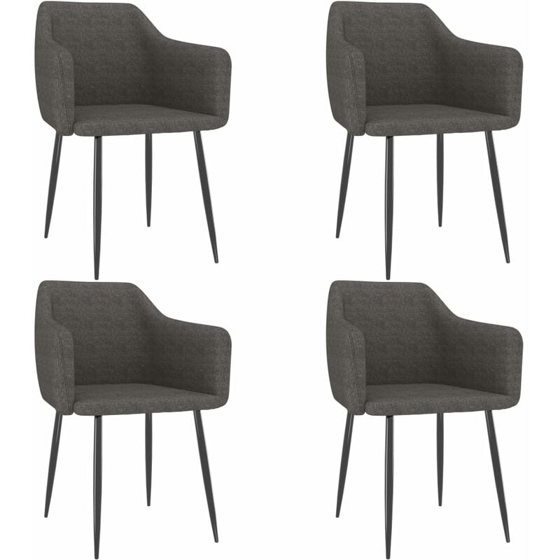 

Sillas de comedor tela 4 unidades gris oscuro - Gris - Vidaxl