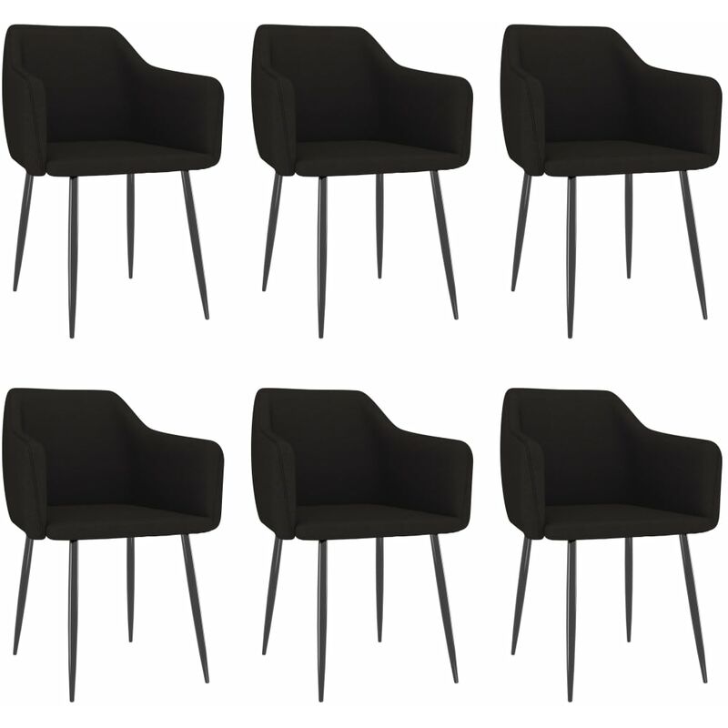 

Sillas de comedor tela 6 unidades negro - Negro - Vidaxl