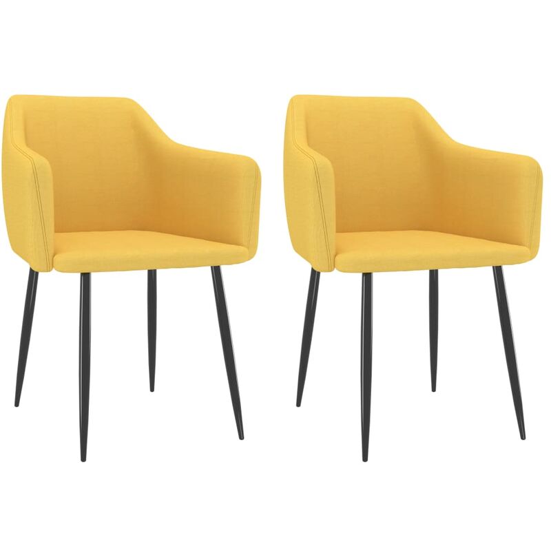 

vidaXL Sillas de comedor tela 2 unidades amarillo - Amarillo