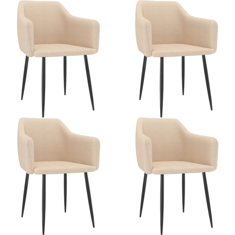 

Sillas de comedor tela 4 unidades color crema - Crema - Vidaxl