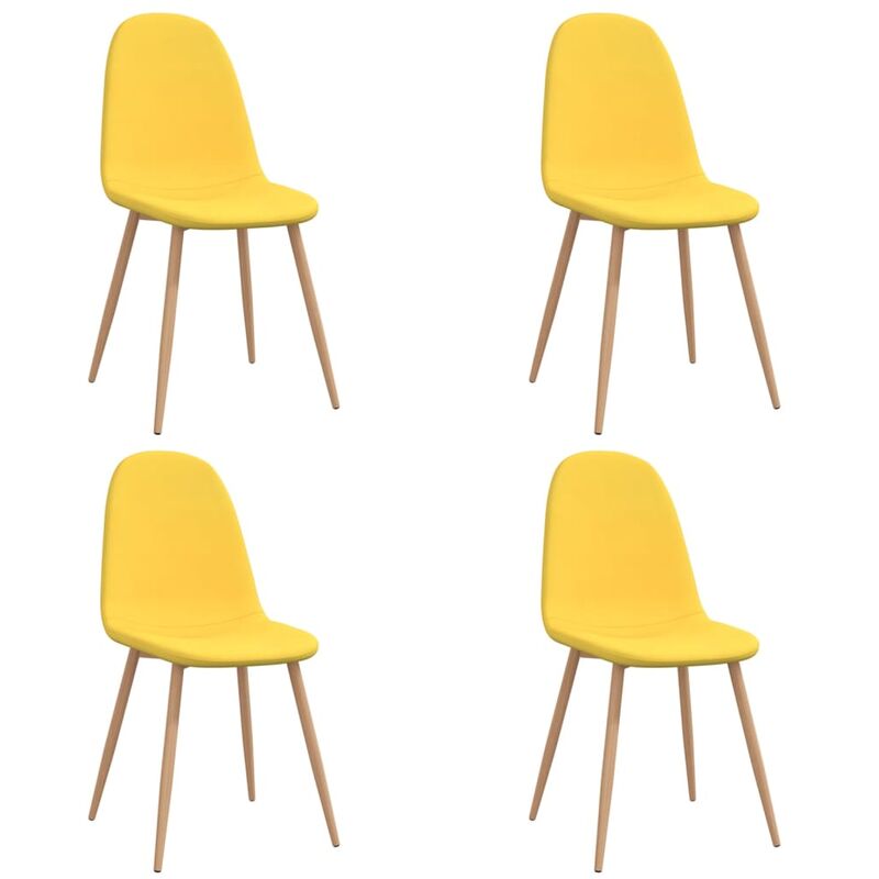 

vidaXL Sillas de comedor tela 4 unidades amarillo mostaza - Amarillo