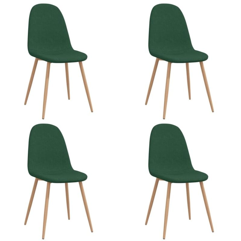 

vidaXL Sillas de comedor tela 4 unidades verde - Verde