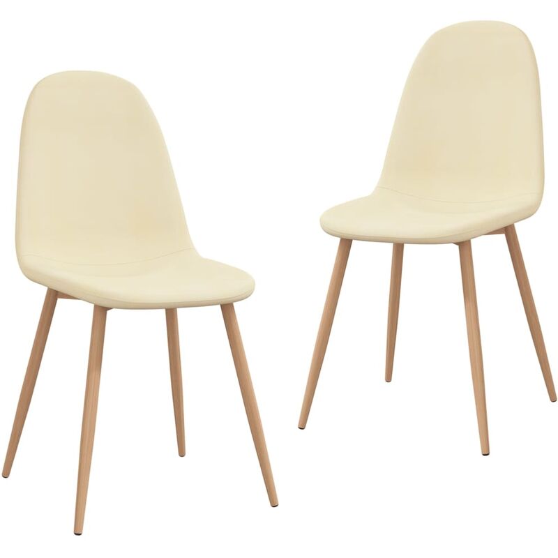 

vidaXL Sillas de comedor tela 2 unidades color crema - Crema