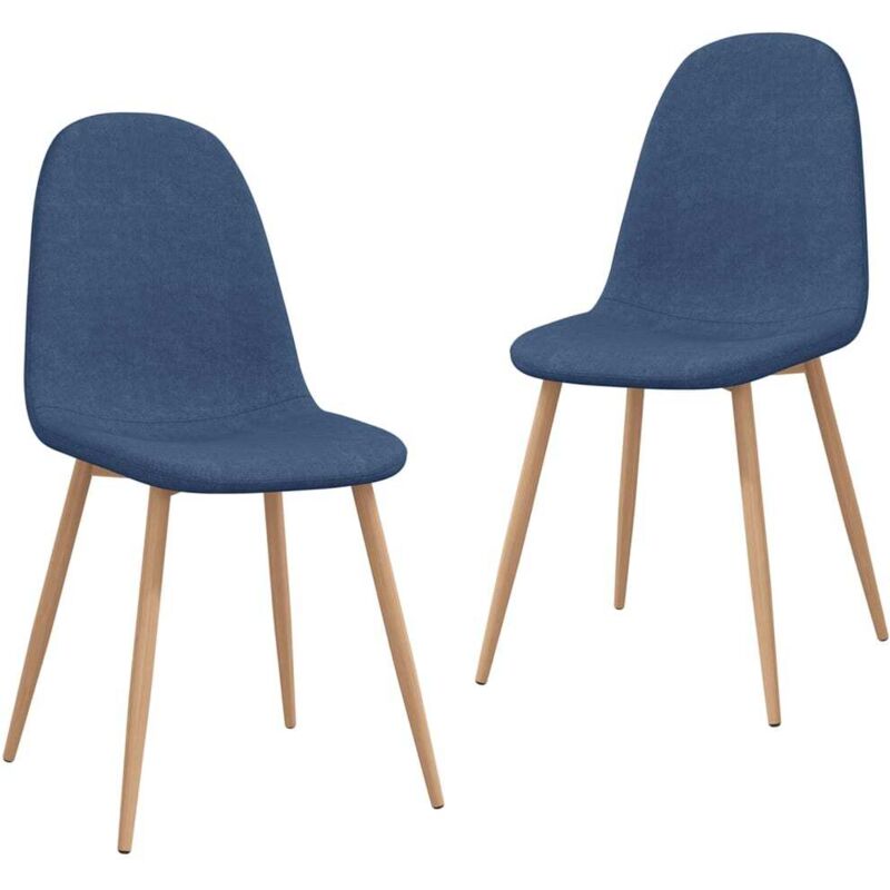 

vidaXL Sillas de comedor tela 2 unidades azul - Azul