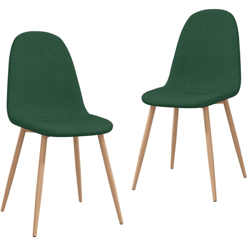 

vidaXL Sillas de comedor tela 2 unidades verde - Verde