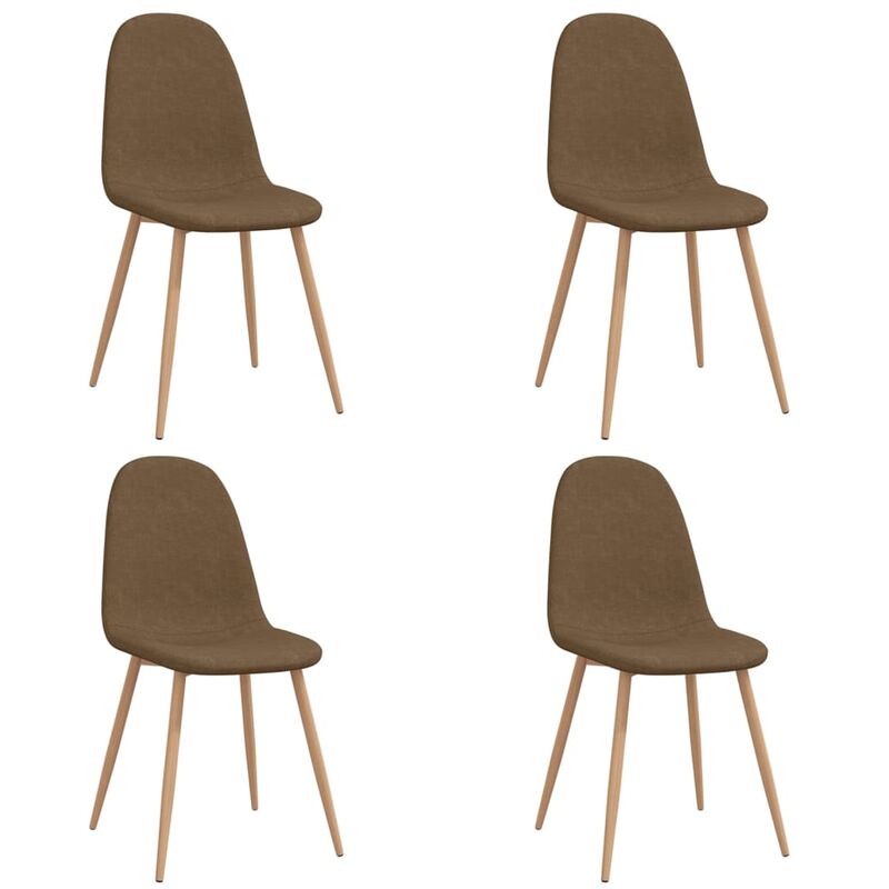 

vidaXL Sillas de comedor tela 4 unidades marrón - Marrón