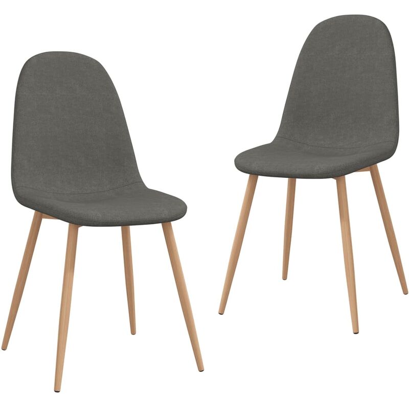

vidaXL Sillas de comedor tela 2 unidades gris oscuro - Gris