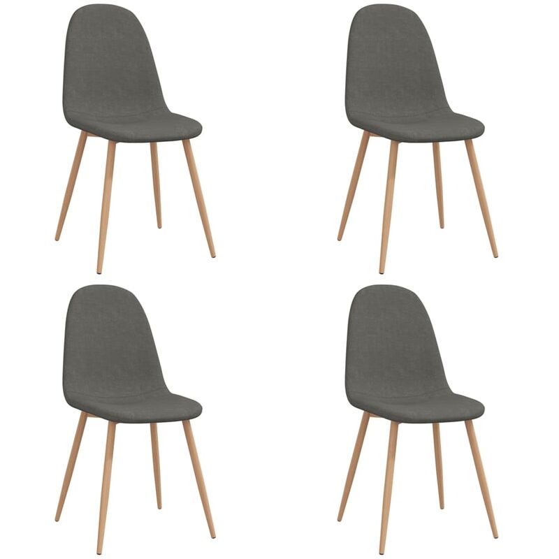 

vidaXL Sillas de comedor tela 4 unidades gris oscura - Gris