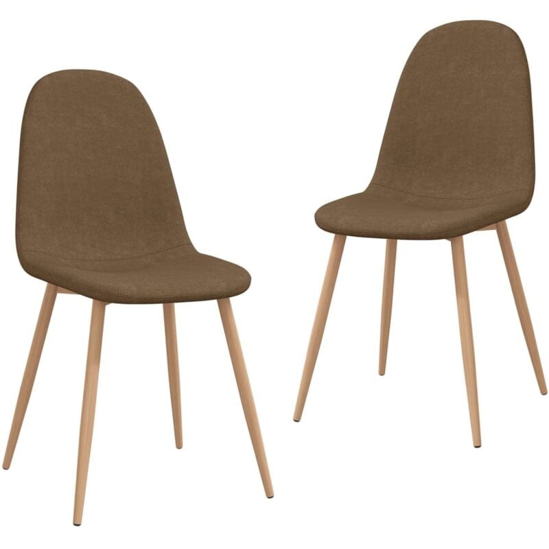 

vidaXL Sillas de comedor tela 2 unidades marrón - Marrón