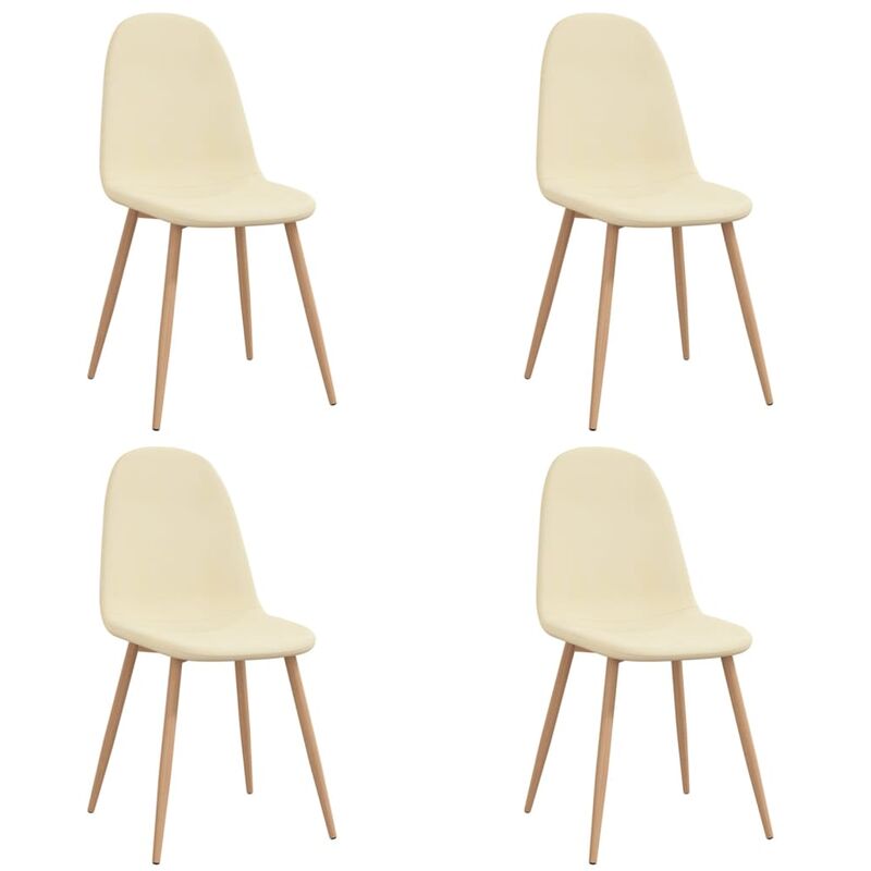 

vidaXL Sillas de comedor tela 4 unidades color crema - Crema