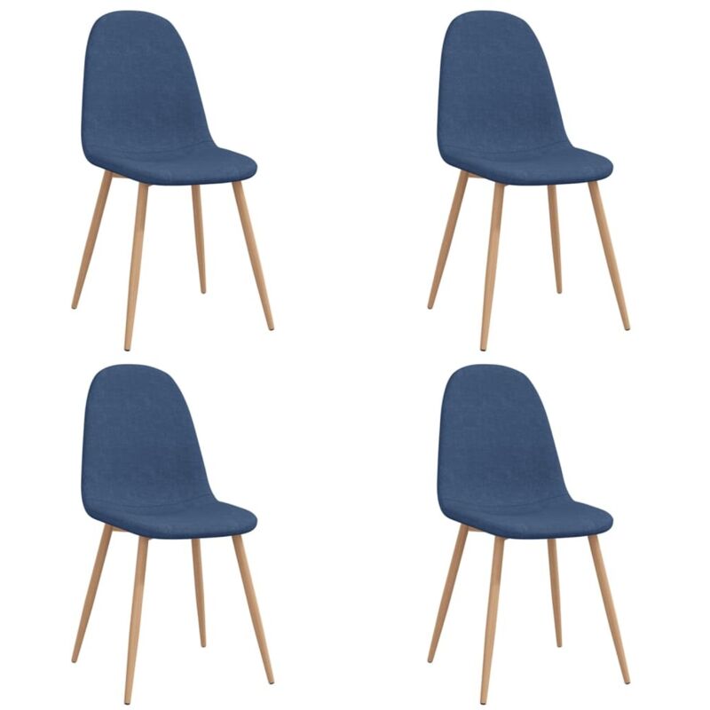 

vidaXL Sillas de comedor tela 4 unidades azul - Azul