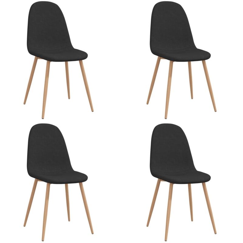 

vidaXL Sillas de comedor tela 4 unidades negra - Negro